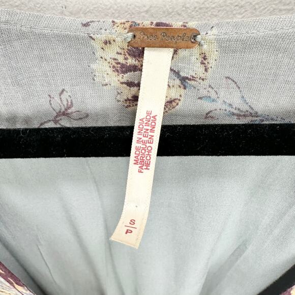 Free People Lysette Maxi Dress Floral Boho Cottage Romantic Fairy Blue Small - Picture 7 of 16